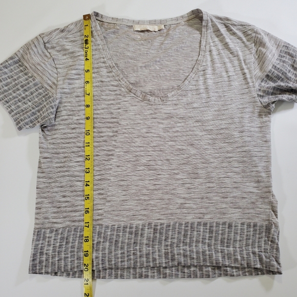2529 * Prana Free Float Top Stripe Short Sleeve Tee Scoop Neck Gray Size S - Picture 8 of 9